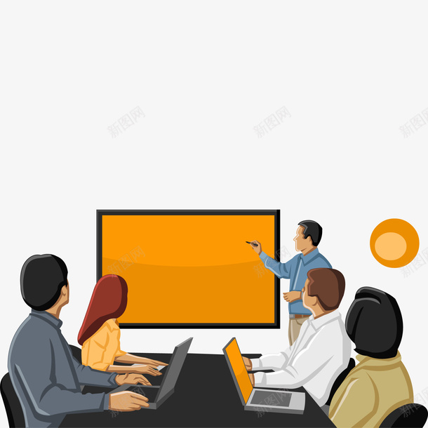 会议室里的商务人士矢量图ai免抠素材_新图网 https://ixintu.com 上下级 上班 人物设计 会议室 会议室场景 卡通 商务会议 开会 矢量图