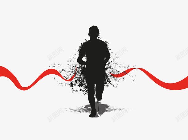 卡通引领奔跑者png免抠素材_新图网 https://ixintu.com 卡通奔跑者 奔跑者 引领奔跑者 矢量奔跑者 闯红线