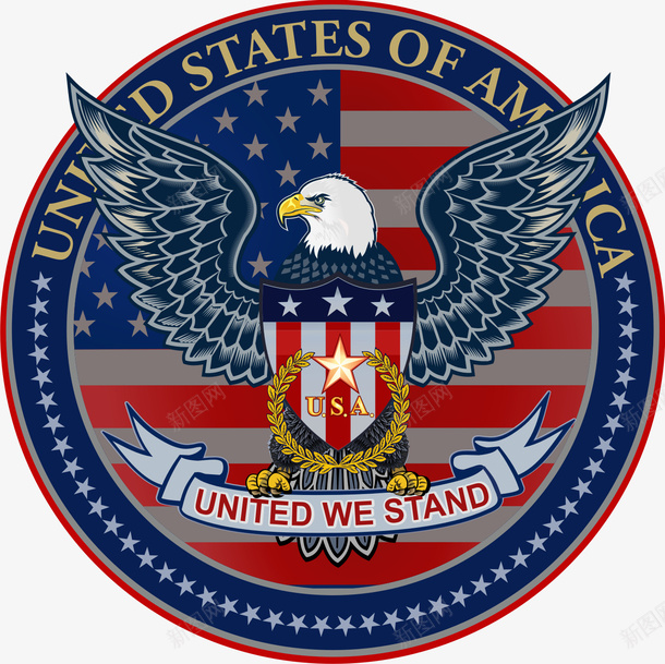 美国白头鹰麦穗徽章png免抠素材_新图网 https://ixintu.com USA 勋章 国会徽章 坚固的盾牌 徽章 白头鹰 盾牌 美国 美国勋章 美国国旗 美国徽章 美国鹰 翅膀 麦穗