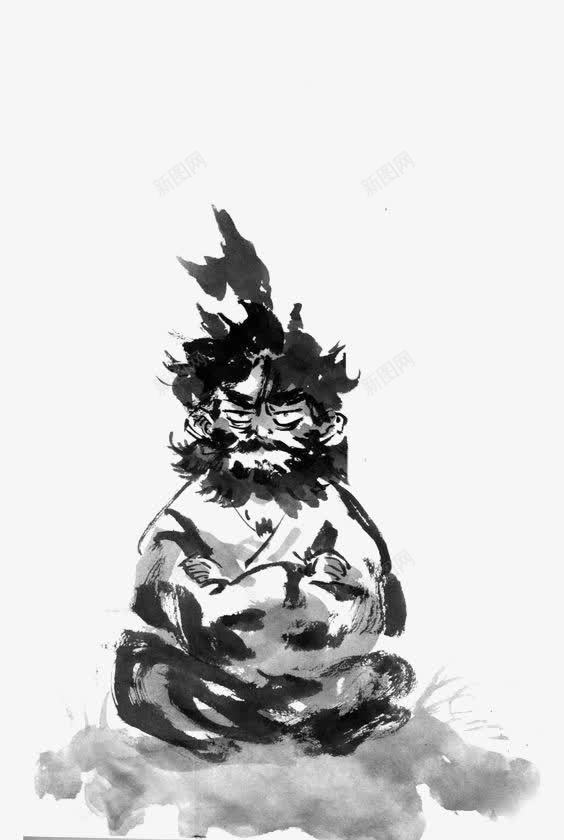 侠客png免抠素材_新图网 https://ixintu.com 中国风 侠客水墨画 剑 大侠 李逵 梁山好汉 水墨画 舞剑 邋遢