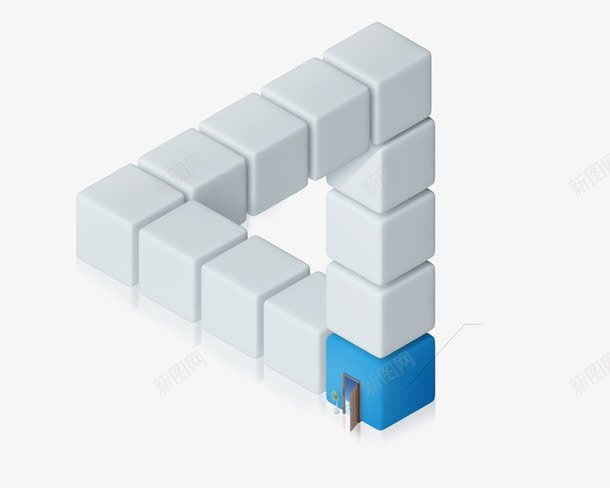 创意空间格子psd免抠素材_新图网 https://ixintu.com 三角形 方块 格子 空间 立体
