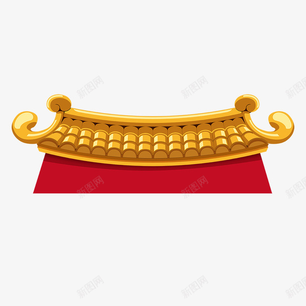 金色房顶搭配节日元素png免抠素材_新图网 https://ixintu.com 光泽 喜庆 圆弧 平面 弯曲 形状 房顶 金色