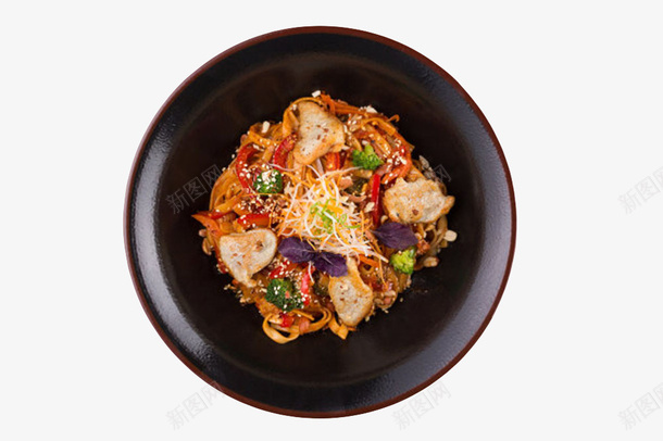 黑色碗里的肉片辣椒西蓝花芝麻拌png免抠素材_新图网 https://ixintu.com 俯视 煮熟 熟面条 熟食 美味 美食 肉制品 肉类 视图 面粉 食品 食物 黑色碗里的肉片辣椒西蓝花芝麻拌面免费下载