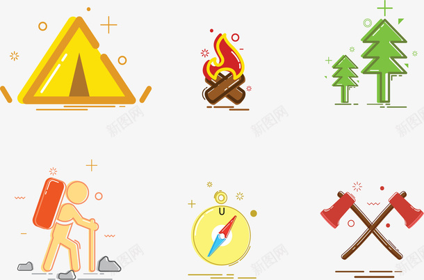 彩色暑假夏令营图标矢量图ai_新图网 https://ixintu.com 参加夏令营 夏令营 夏令营图标 彩色图表 暑假 暑假夏令营 矢量png 矢量图