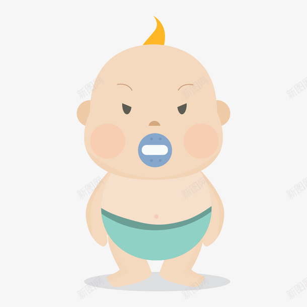 卡通怒目而视的男孩矢量图ai免抠素材_新图网 https://ixintu.com 不开心 卡通人物不开心 奶嘴 孩子 小眼睛 恼火 情绪 愤怒 生气 男孩 矢量图 难过