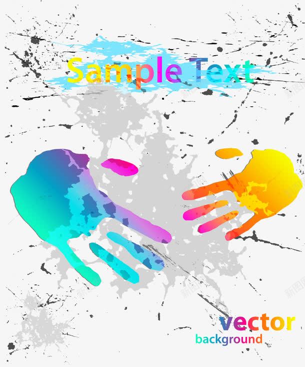 手印矢量图ai免抠素材_新图网 https://ixintu.com 喷溅 墨点 墨笔 墨迹 手印 手掌印 手绘 文字背景图形 水彩 潮流 矢量手印 矢量图
