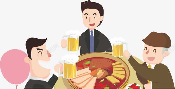 火锅喝酒png免抠素材_新图网 https://ixintu.com 卡通商务聚餐 商务聚餐 商务聚餐卡通 喝酒 庆功宴 火锅 聚餐的人