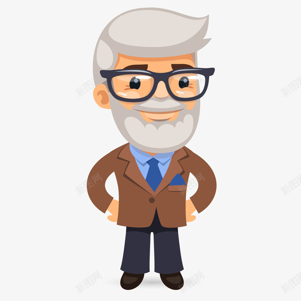 叉腰的公司大老板矢量图ai免抠素材_新图网 https://ixintu.com 人物设计 卡通人物 叉腰 商务人士 戴眼镜 老板 矢量图