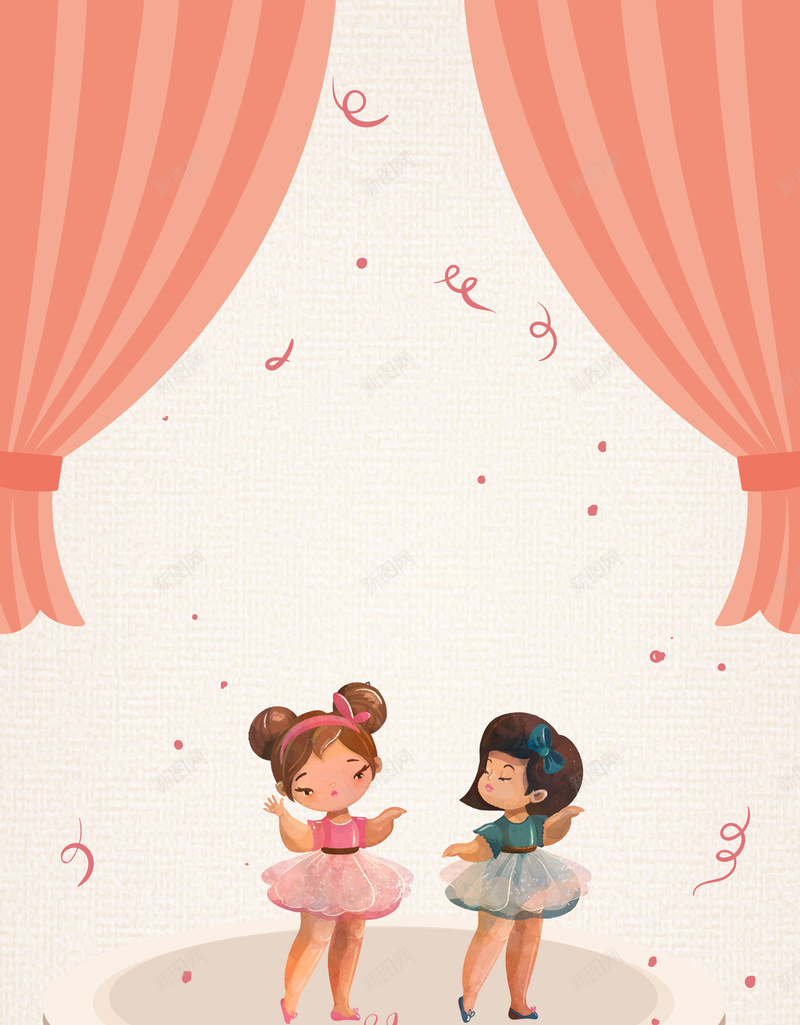 矢量卡通女性芭蕾舞海报背景ai设计背景_新图网 https://ixintu.com 卡通 女性芭蕾 少女芭蕾 幕布 幼儿芭蕾 手绘 水彩 舞台 舞蹈招生 舞蹈教学 舞蹈演出 芭蕾舞 矢量图