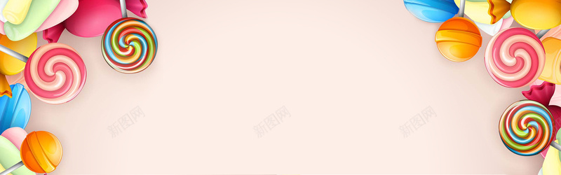 糖果可爱风bannerpsd设计背景_新图网 https://ixintu.com banner 卡通 可爱 少女心 棒棒糖 粉红色 粉色 糖果 零食