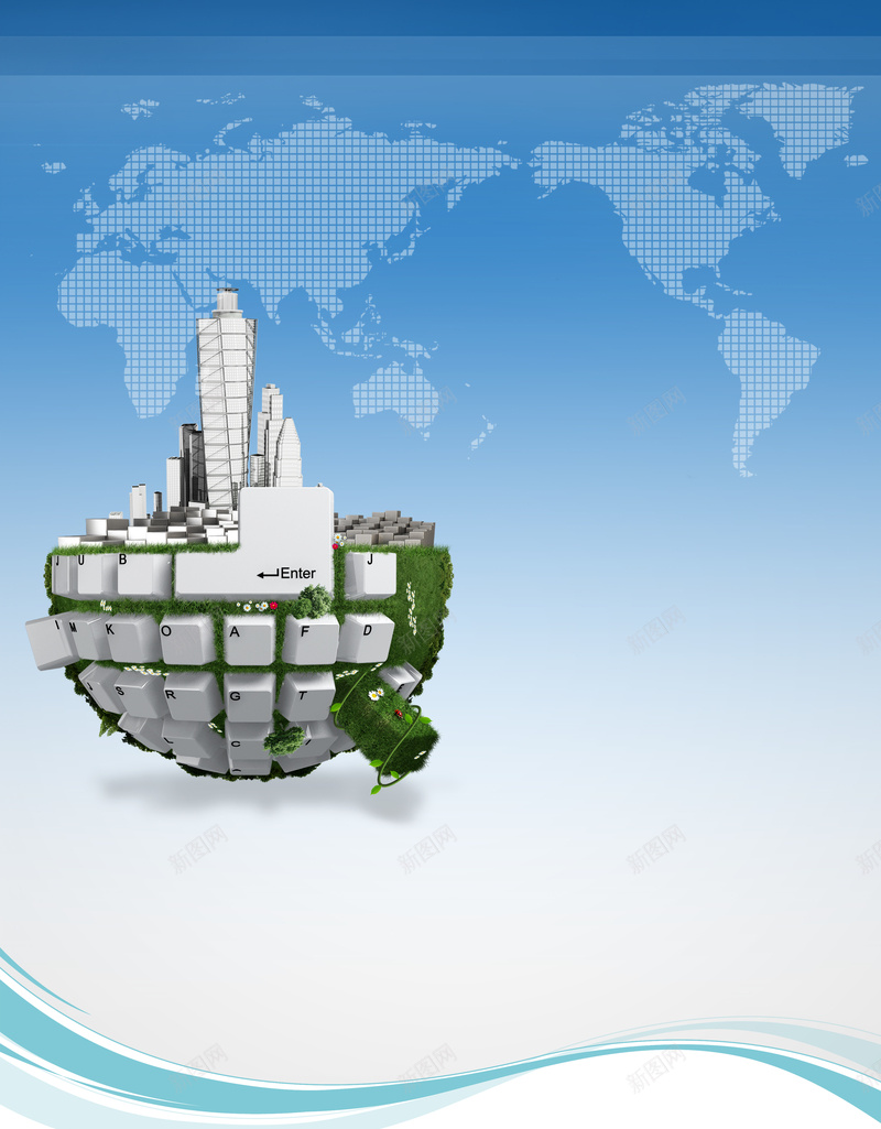 白色地图创意背景psd设计背景_新图网 https://ixintu.com 创意素材 半球 商务 地图背景 大楼 建筑物 弧线 温暖 白色 科幻 科技