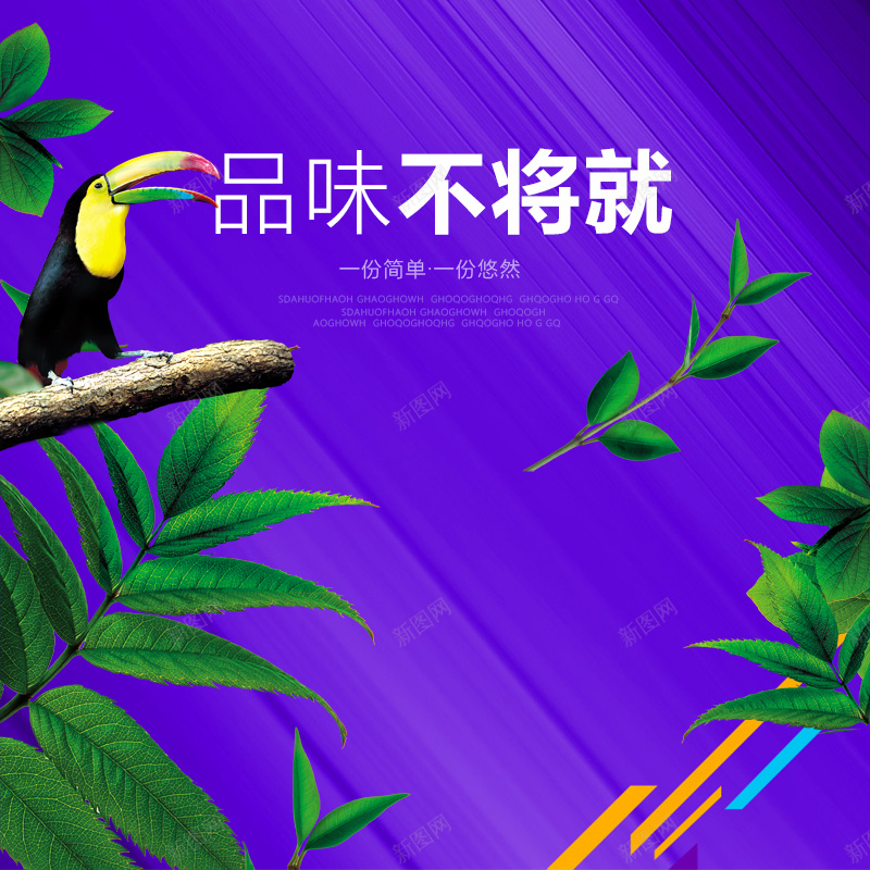 品味不将就男鞋PSD分层主图背景jpg设计背景_新图网 https://ixintu.com 主图 叶子 品味 服装 淘宝 男装 男鞋 皮鞋 直通车 紫色 绿叶 蓝色 衣服 鞋子 高端 鹦鹉