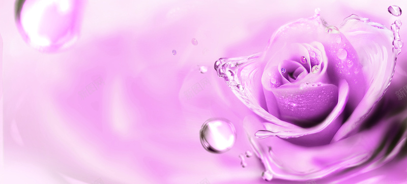 水浪漫梦幻紫色淘宝海报背景背景