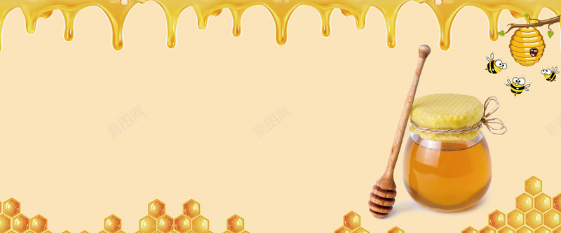 蜂蜜卡通黄色海报背景bannerpsd设计背景_新图网 https://ixintu.com banner 促销 卡通 折扣 海报 液体 背景 蜂窝 蜂蜜 蜜蜂 饮品 黄色