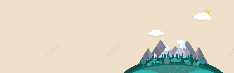 淘宝黄色扁平化房地产森林bannerpsd设计背景_新图网 https://ixintu.com 云彩 地产 大气 太阳 户外活动 扁平 旅游 树木 浅灰 海报 田园 简约 线条感 雪山 黄色
