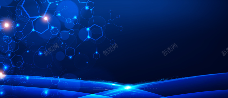 科技几何蓝色banner背景psd设计背景_新图网 https://ixintu.com 六边形 几何 商务 扁平 流动 深蓝 深邃 渐变 灯光 科幻 科技 素材 线条 蓝色 设计 马蜂窝