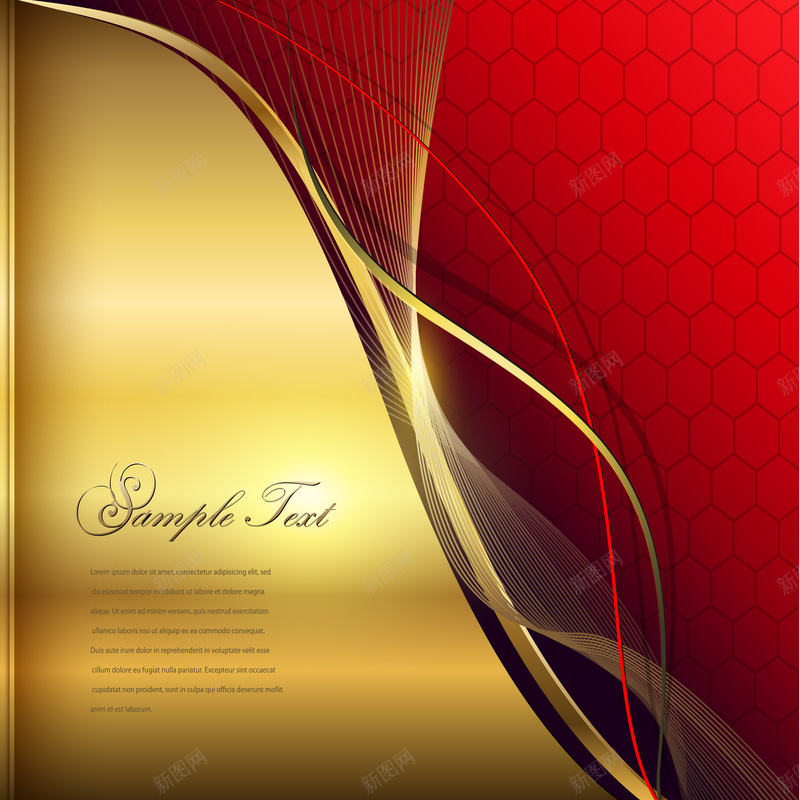 金色质感光泽红色网状背景矢量图ai设计背景_新图网 https://ixintu.com 光泽 海报 红色 纹理 网状 背景 质感 金色 矢量图