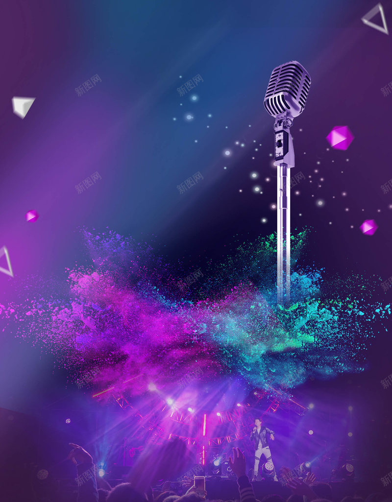 炫酷演讲歌手比赛psd设计背景_新图网 https://ixintu.com 扁平 报名 歌唱 歌手比赛 比赛 海报 演讲 讲座 闪电 麦克风 黑色