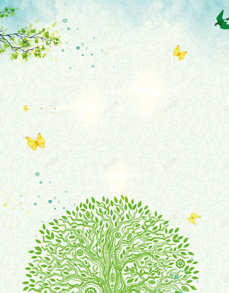 312植树节绿色家园海报背景psd设计背景_新图网 https://ixintu.com 312植树节 健康长成 开心 插画 智慧树 梦想 植树节绿色家园海报 海报设计 绿色背景 黑色