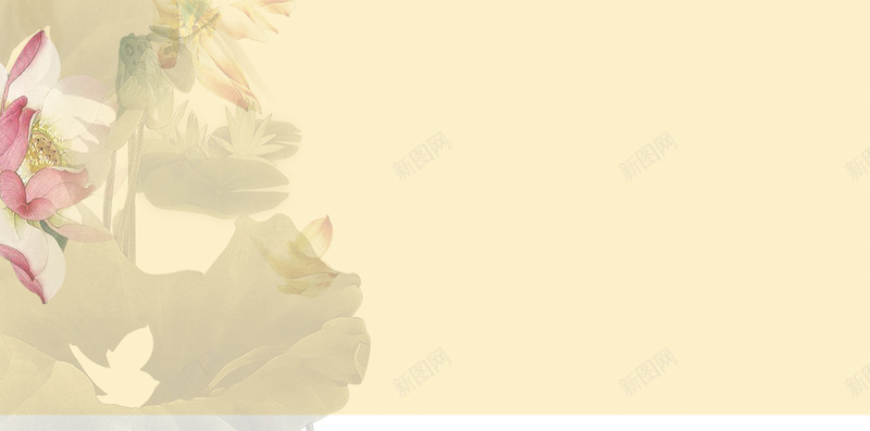 中国风工笔画荷花背景jpg设计背景_新图网 https://ixintu.com 中国风 工笔画 扁平 手绘 淡雅 素材 背景 荷花