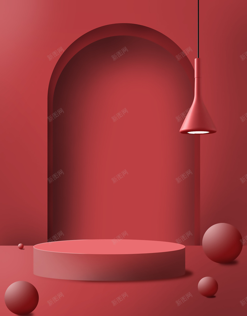 中国红简约场景2jpg设计背景_新图网 https://ixintu.com 中国红 场景 简约 高级