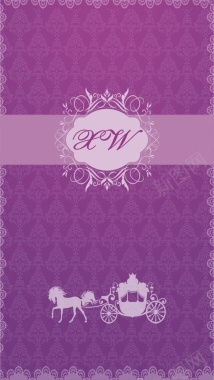 紫色蕾丝花纹边框婚庆H5背景背景