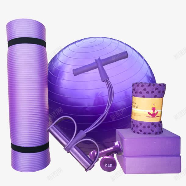 瑜伽设备套装png免抠素材_新图网 https://ixintu.com 健身弹力绳 初学者 哑铃 套装 孕妇 实物 拉力器 瑜伽垫 瑜伽球 瑜伽砖 瑜伽设备套装 脚踩 铺巾 防爆健身球