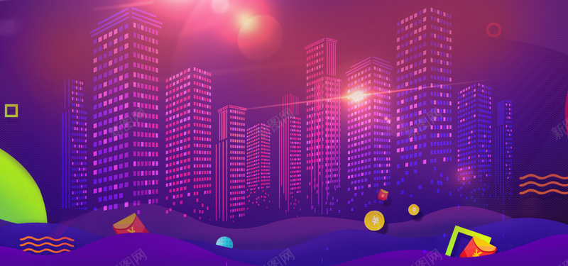 淘宝大气紫色积分商城背景海报psd设计背景_新图网 https://ixintu.com 商城 大气 建筑 波浪 海报 淘宝 积分 紫色 红包 背景