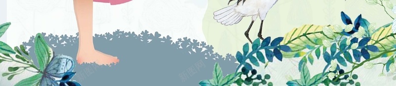 二十四节气之白露海报背景psd_新图网 https://ixintu.com 商场促销 女孩 女装 手绘 新款上市 白露节气 白鹭 秋天 秋装上新