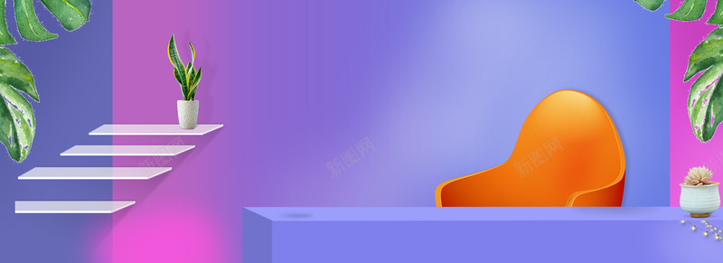 紫色场景夏季上新banner背景psd设计背景_新图网 https://ixintu.com banner背景 促销活动 夏季上新 夏季风暴 天猫 手绘 浪漫 淘宝 立体方块 立体空间 紫色