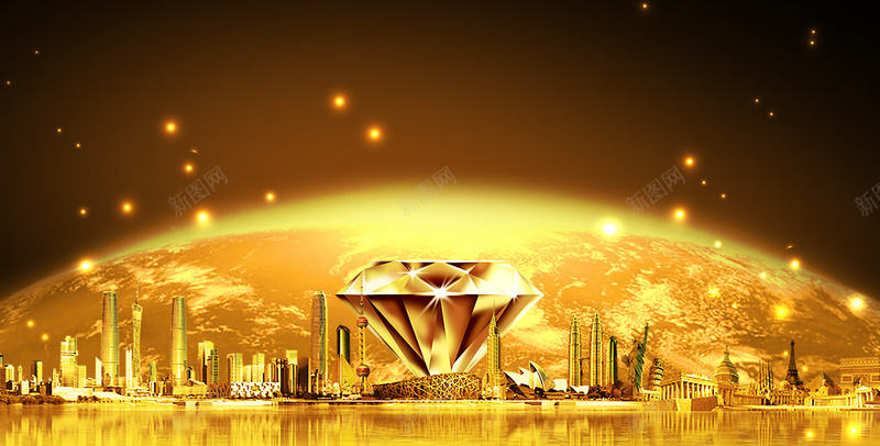 金色大气华贵海报背景psd设计背景_新图网 https://ixintu.com 华贵 地产 地产海报背景 大气 星光 海报 背景 金色 金色背景 钻石 高楼