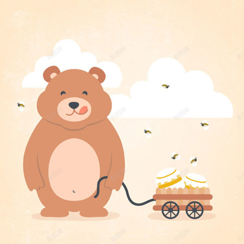 小熊蜂蜜广告背景psd设计背景_新图网 https://ixintu.com 卡通 小熊 广告 手绘 童趣 背景 蜂蜜 蜜蜂