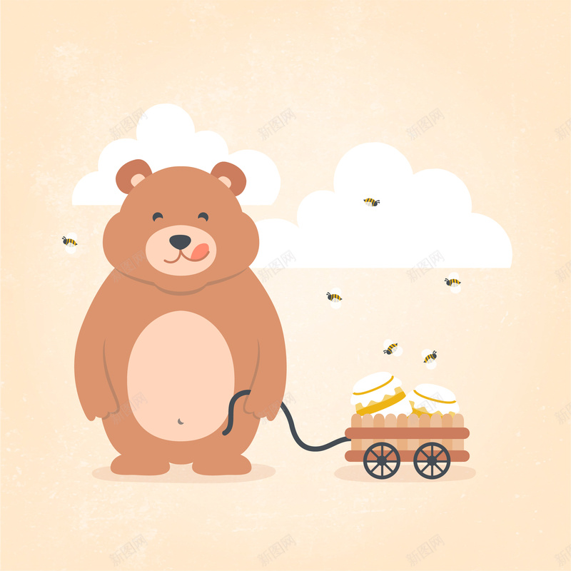 拉蜂蜜罐车的熊矢量背景ai设计背景_新图网 https://ixintu.com 动物 卡通 熊 矢量图 素材 罐车 背景 蜂蜜 蜜蜂