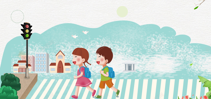 文明交通安全出行展板背景psd设计背景_新图网 https://ixintu.com 交通安全漫画 安全出行 安全宣传 小小志愿者 幼儿园安全教育 文明交通 斑马线 礼让行人 遵守交通 青年志愿者