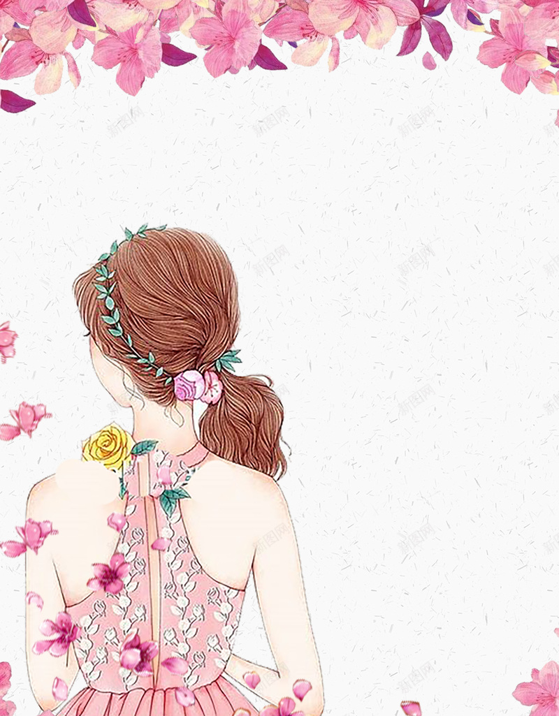 粉色手绘三八妇女节海报psd设计背景_新图网 https://ixintu.com 37 38 三八 三八妇女节 女人节 女孩 女性 女王节 女神节 妇女节 粉色 花朵 花瓣 魅力