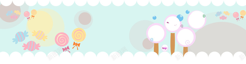 零食糖果卡通扁平蓝色背景psd设计背景_新图网 https://ixintu.com banner 卡通 扁平 棒棒糖 糖果 背景 蓝色 边框 零食