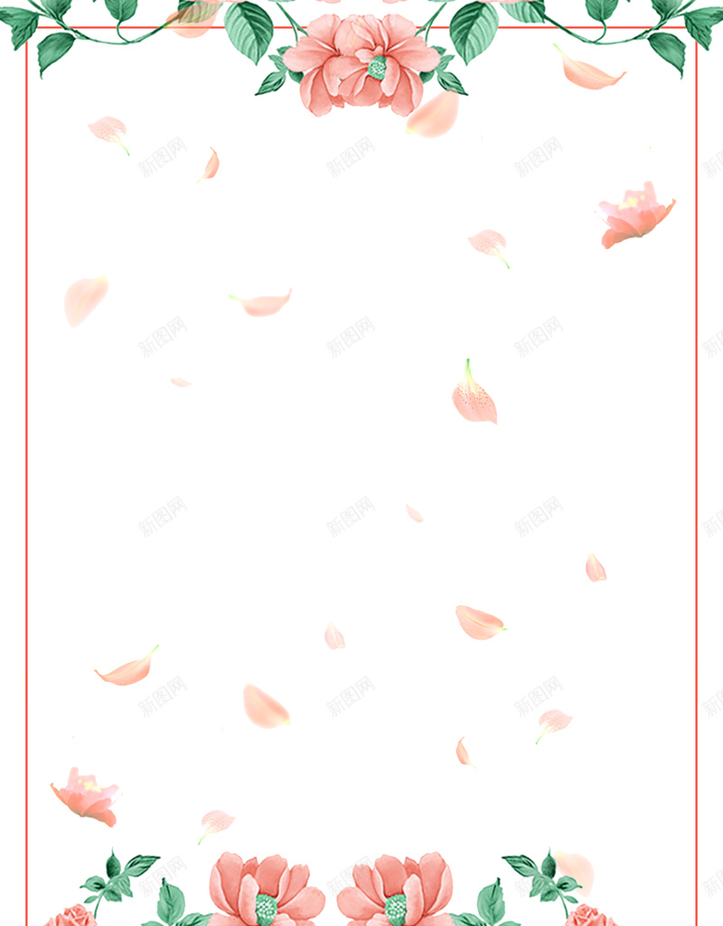简约白色手绘花卉春季春天新品促销海报psd设计背景_新图网 https://ixintu.com 2018 促销 新品 春季 春季上 清新 碎花 简约 花卉 边框