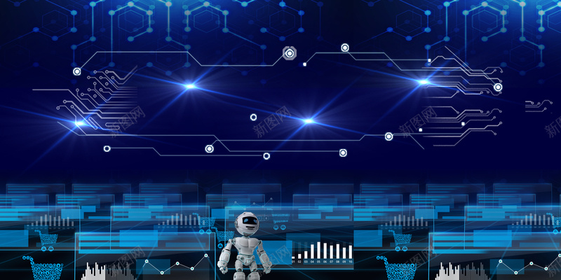 人工智能数据分析背景图psd设计背景_新图网 https://ixintu.com 人工智能 光晕 商务 数据分析 科技