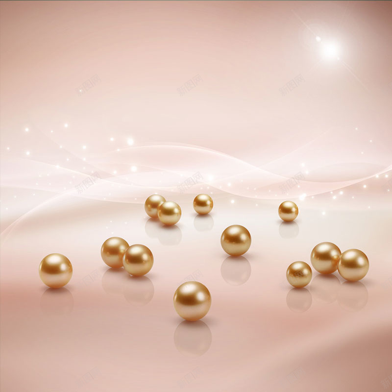 浪漫质感珍珠背景jpg设计背景_新图网 https://ixintu.com 化妆品海报背景素材 浪漫 温暖 珍珠 纹理 质感 黄色