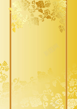 金色花卉质感植物花纹邀请函背景背景