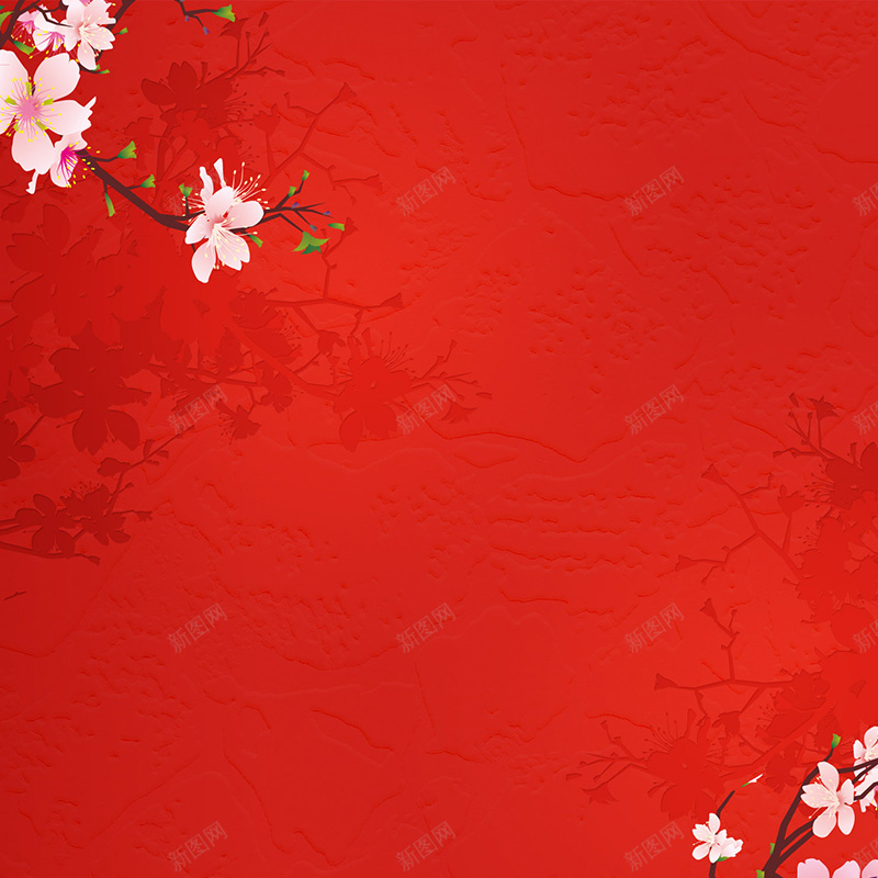 中国风桃花主图背景jpg设计背景_新图网 https://ixintu.com 中国风 古典 手绘 新春 桃花 淘宝主图背景图片 节日