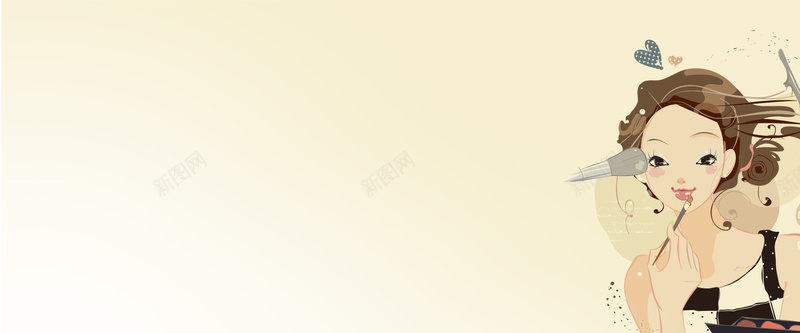 美容卡通灰色海报banner背景psd设计背景_新图网 https://ixintu.com banner 任务 化妆 化妆刷 卡通 唇 妆容 手绘 护肤 海报 渐变 灰色 眼 美容 背景 黄色