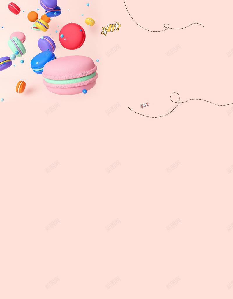 卡通淘宝西式糕点马卡龙粉色H5背景psd设计背景_新图网 https://ixintu.com H5背景 卡通 淘宝 甜点 粉色 线条 西式糕点 马卡龙