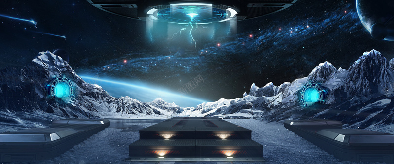 大气科技电器促销bannerpsd设计背景_新图网 https://ixintu.com 促销banner 商务 大气 星球 机械 炫酷 电器 科技