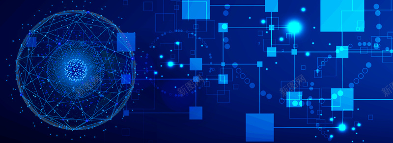 科技感球体元素背景图psd设计背景_新图网 https://ixintu.com 光效 几何元素 方块 球体 科技