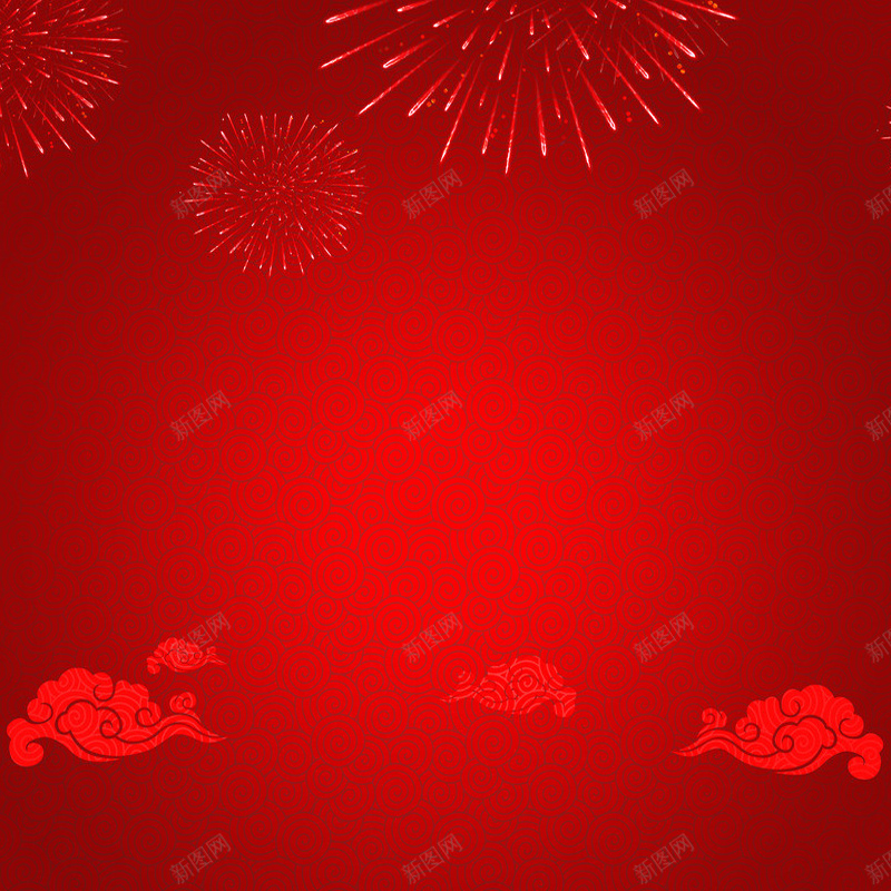 祥云促销推广主图背景图psd高清背景_新图网 https://ixintu.com 主图 大红 祥云 纹理 质感