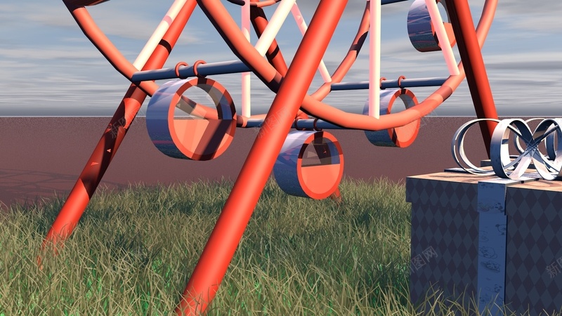 C4D渲染浪漫摩天轮jpg设计背景_新图网 https://ixintu.com C4D渲染 壁纸素材 摩天轮 礼品盒 背景素材