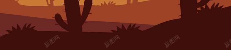 干旱沙漠黄色简约背景图psd设计背景_新图网 https://ixintu.com 仙人掌 剪影 太阳 干旱沙漠 扁平 插画 矢量 简约背景图 黄色