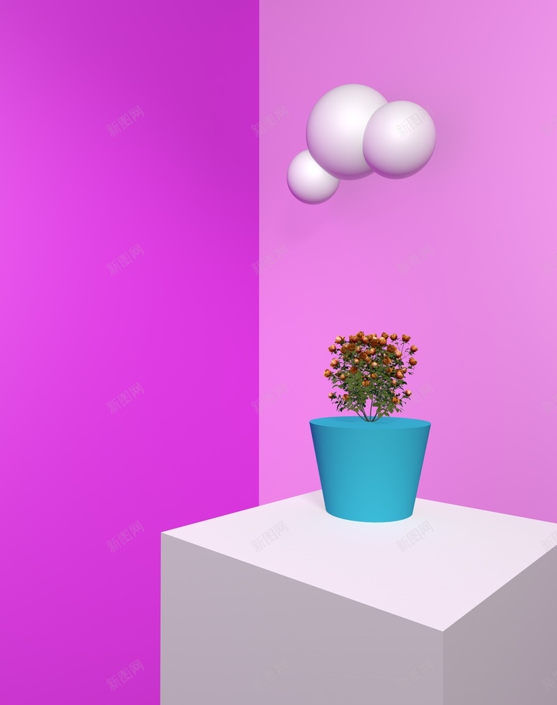 原创C4D三维立体粉色背景jpg设计背景_新图网 https://ixintu.com 三维背景 原创C4D背景 台子 电商背景 立体背景 粉色背景 通用背景