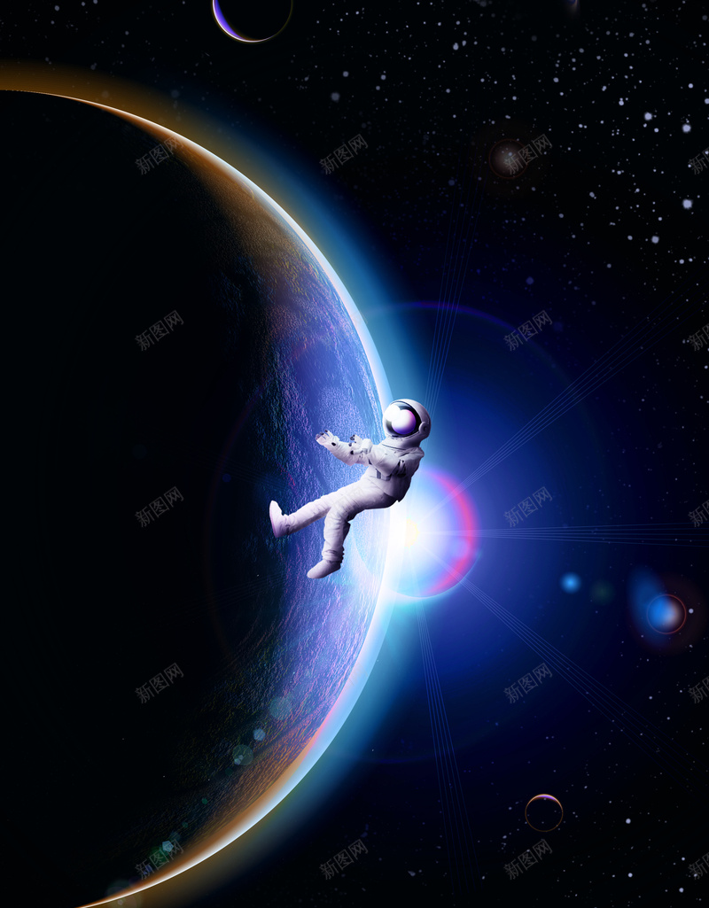 宇航员科技背景图psd设计背景_新图网 https://ixintu.com 光效 商务 宇宙 宇航员 星光 星球 科技 背景图